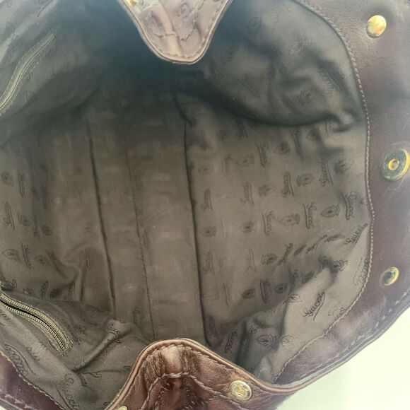 Auth GUCCI Guccisima Sukey Brown Leather Shoulder Bag Preloved Very Good Tote - Picture 14 of 16